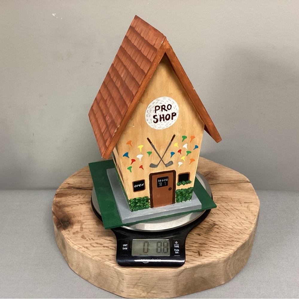 🟢 Vintage & Hand Painted - Solid Wood & Golf Themed Birdhouse - Very Unique - Picture 14 of 14